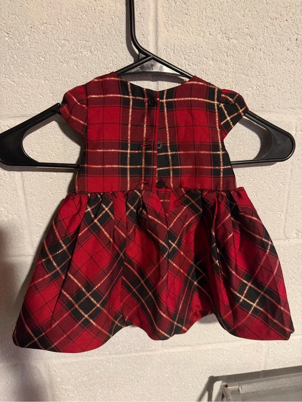 The Children's Place Red Plaid Bow Holiday Dress